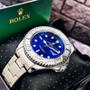 RELOJ ROLEX YACHT MASTER PLATEADO + FONDO AZUL